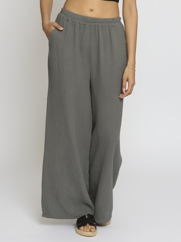 Wide Leg Pantalon 'Edaa' Lilavie en gris : devant