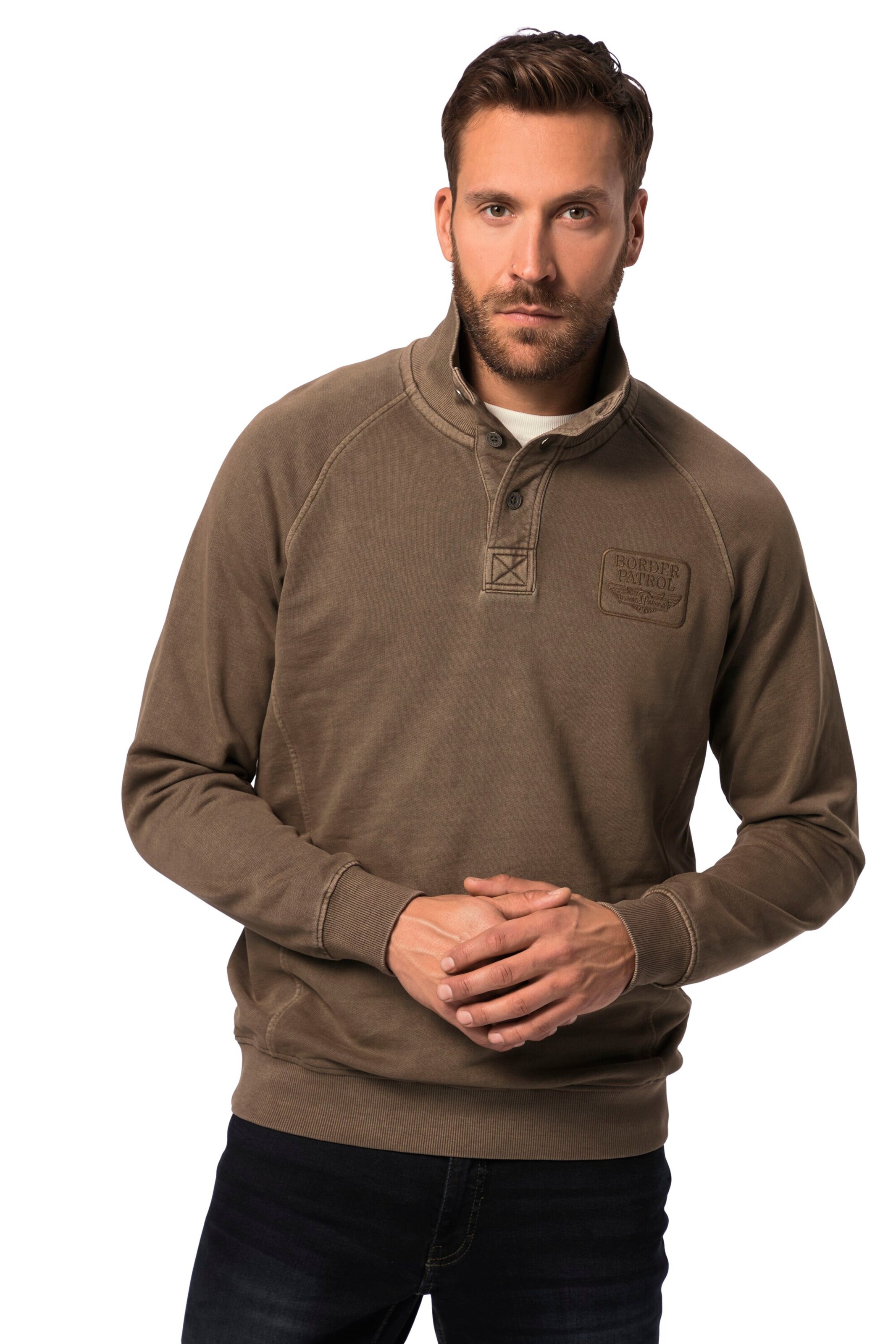 JP1880 Sweatshirt in Braun: Vorderseite