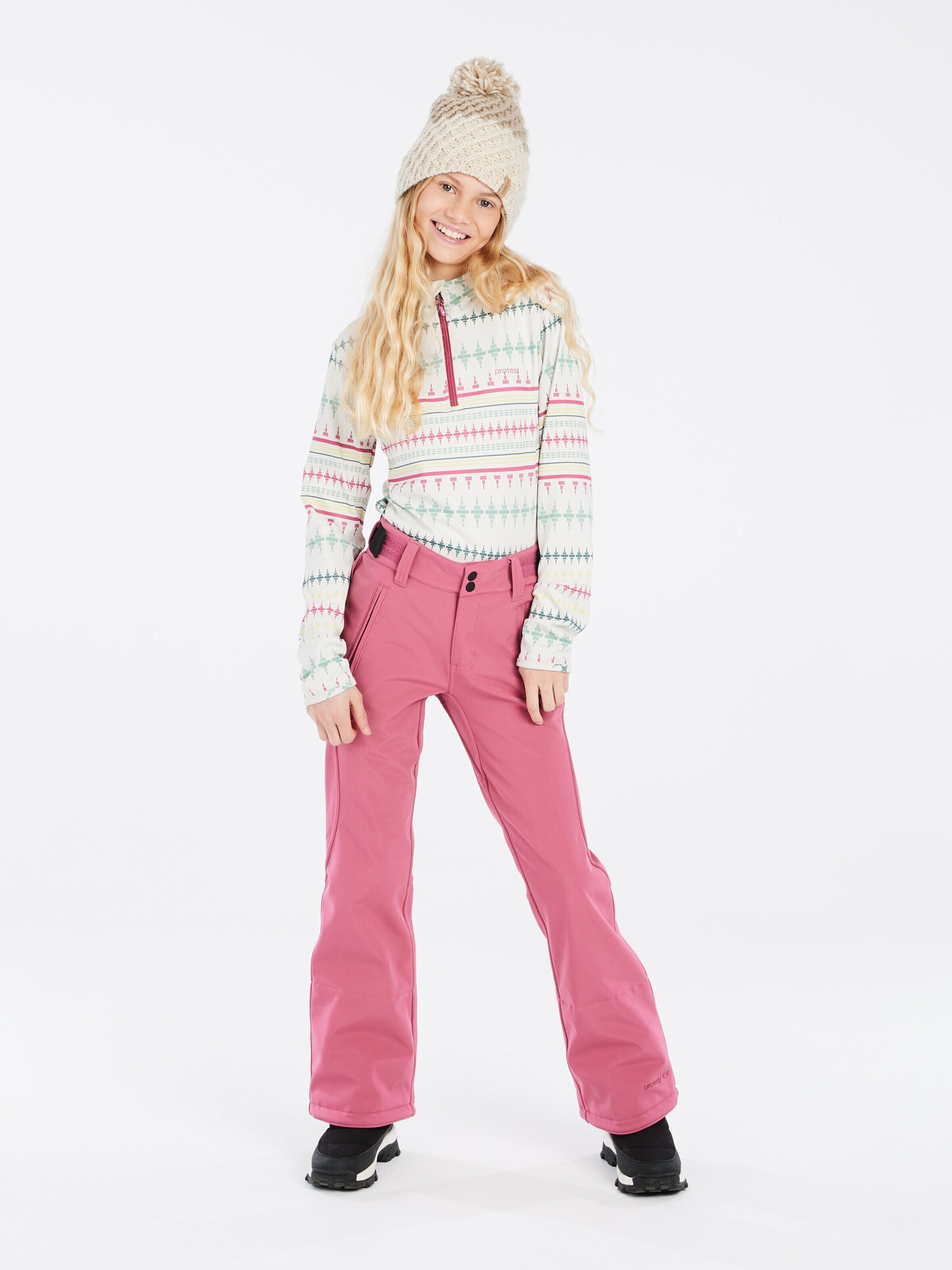 PROTEST Slimfit Sportbroek 'RELOLE JR' in Roze: voorkant