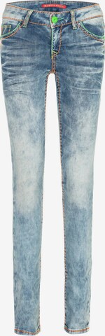 CIPO & BAXX Slimfit Jeans 'Neon' in Blauw: voorkant