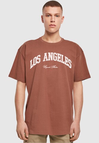 Maglietta 'L.A. College' di MT Upscale in marrone: frontale