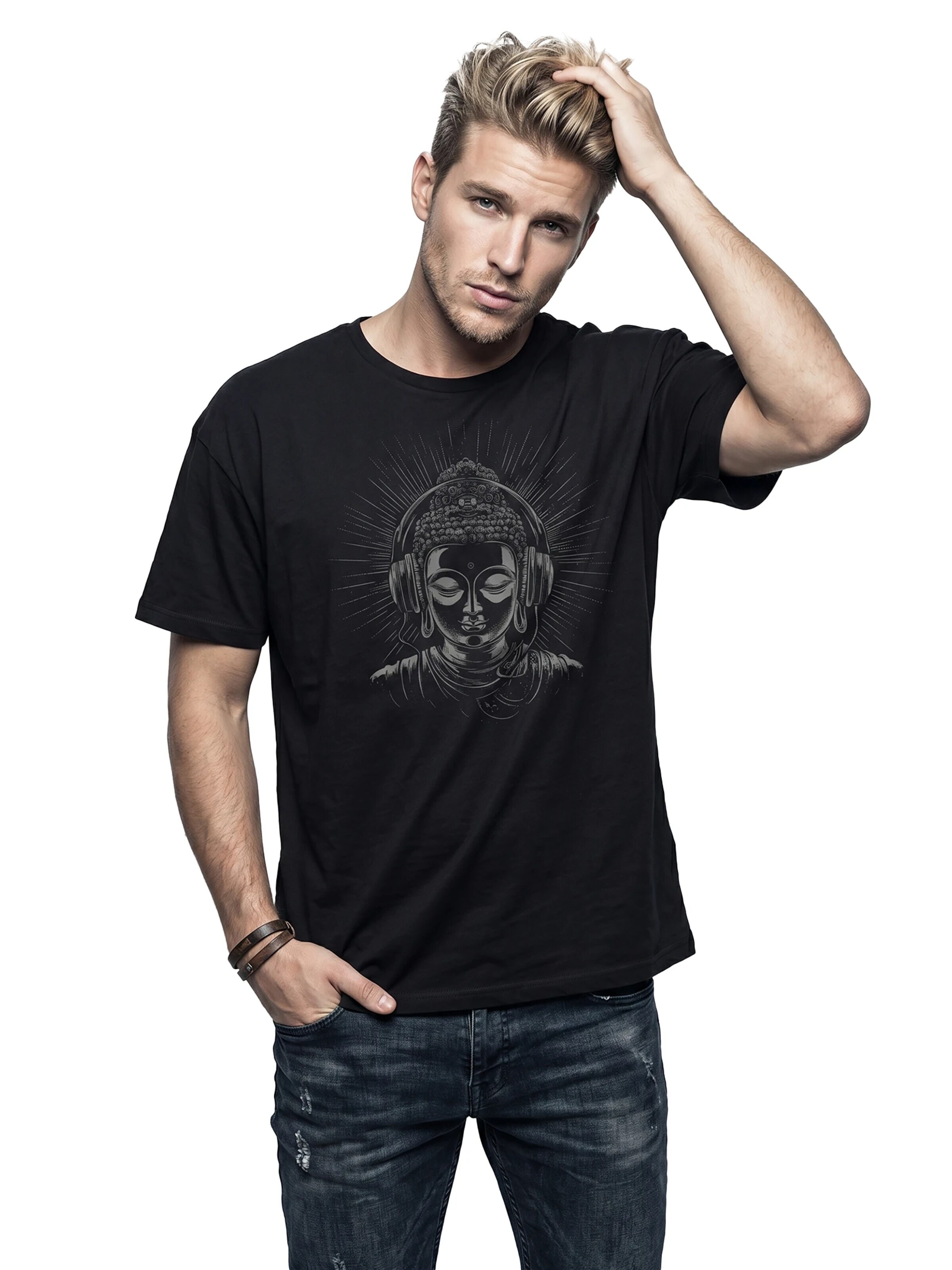 MAKAYA Shirt 'Buddha' in Black