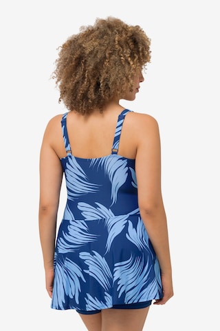 Ulla Popken Triangle Swimsuit Dress in Blue