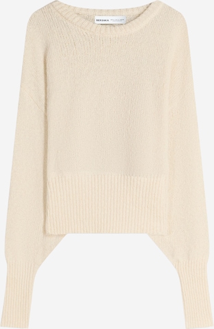 Pull-over Bershka en beige : devant