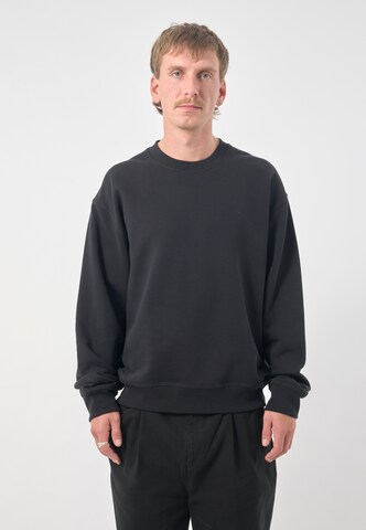 Cleptomanicx Sweatshirt 'Boxy Crewneck Ligull Boxy Crop' in Schwarz: Vorderseite