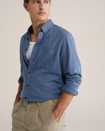 WE Fashion Regular fit Button Up Shirt in Blue