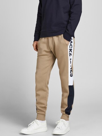 Effilé Pantalon 'Will' JACK & JONES en beige : devant