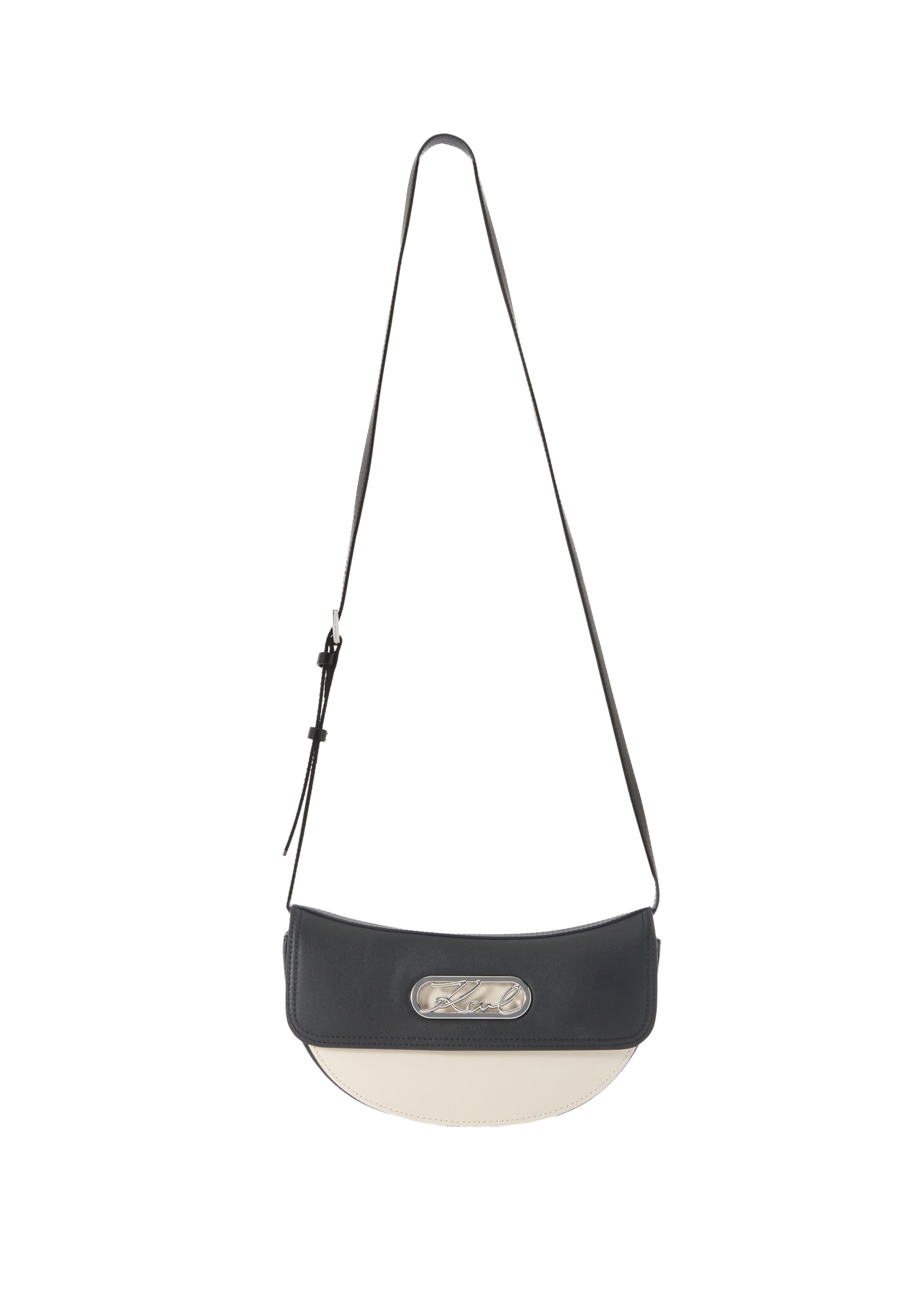 Karl Lagerfeld - Bolso de hombro en negro: frente