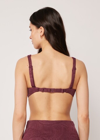 CALZEDONIA T-Shirt Bikinitop 'Precious Jacquard' in Rot