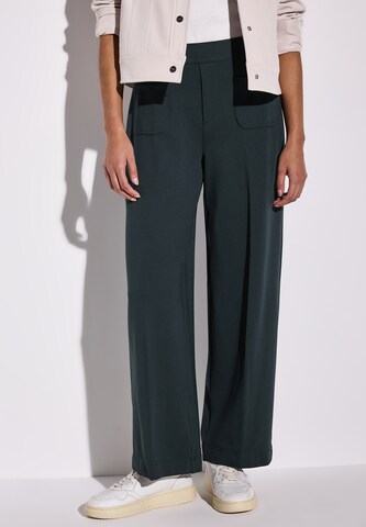 STREET ONE Wide leg Pleated Pants in Green: front