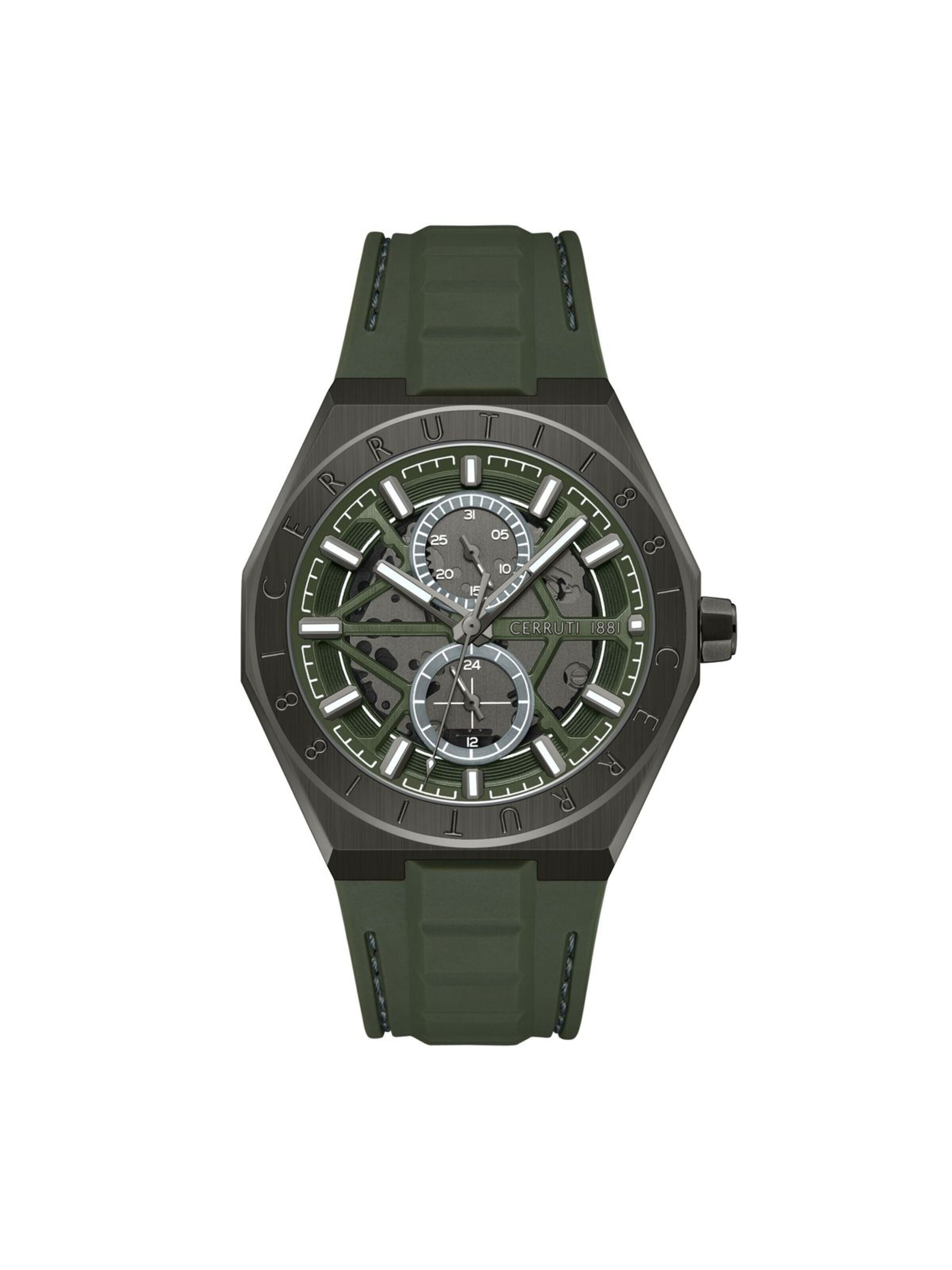 CERRUTI 1881 Analog watch 'Function watch Ravello' in Green: front