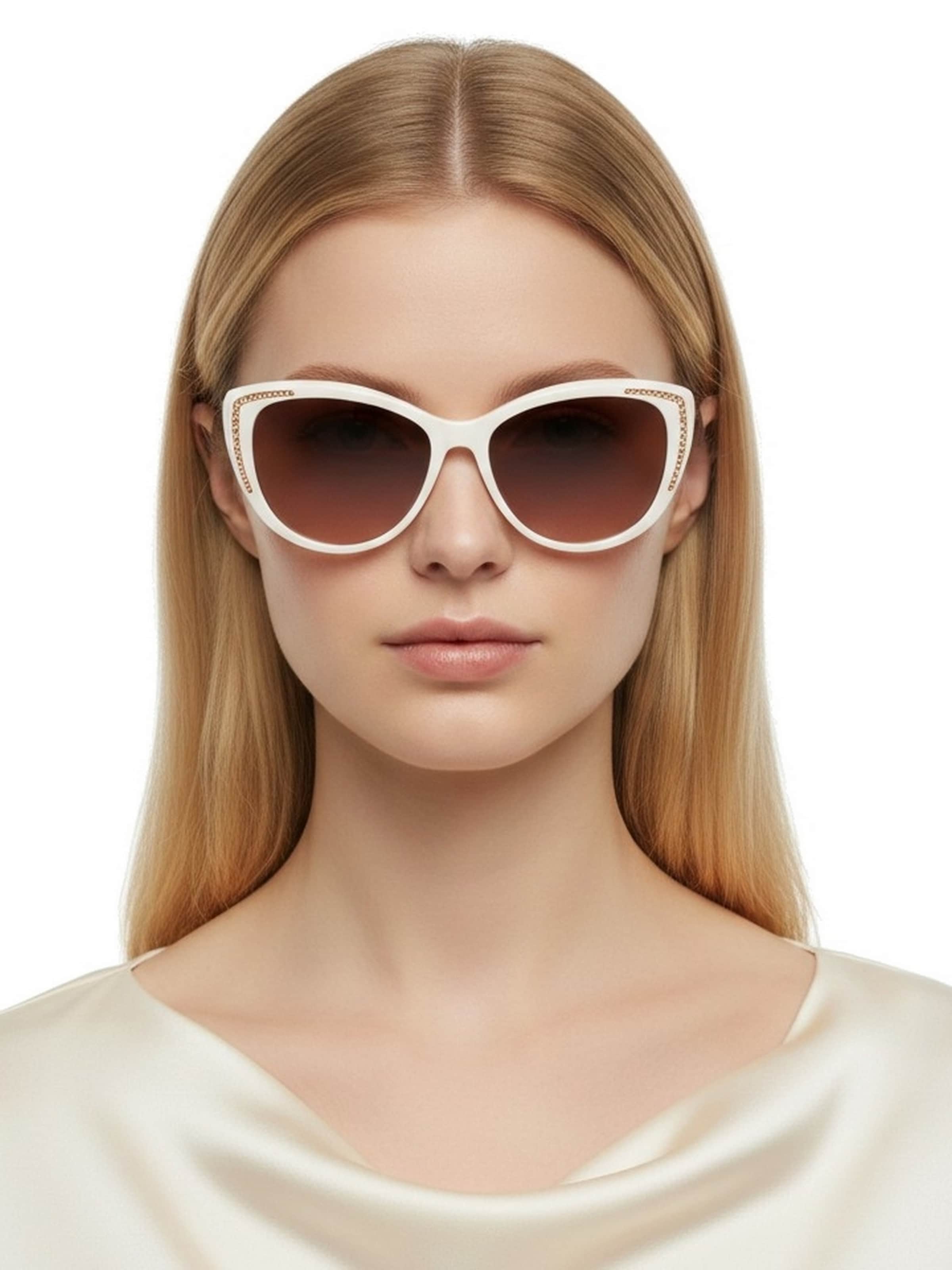 GUESS Sunglasses 'Sonnenbrille' in Beige: front