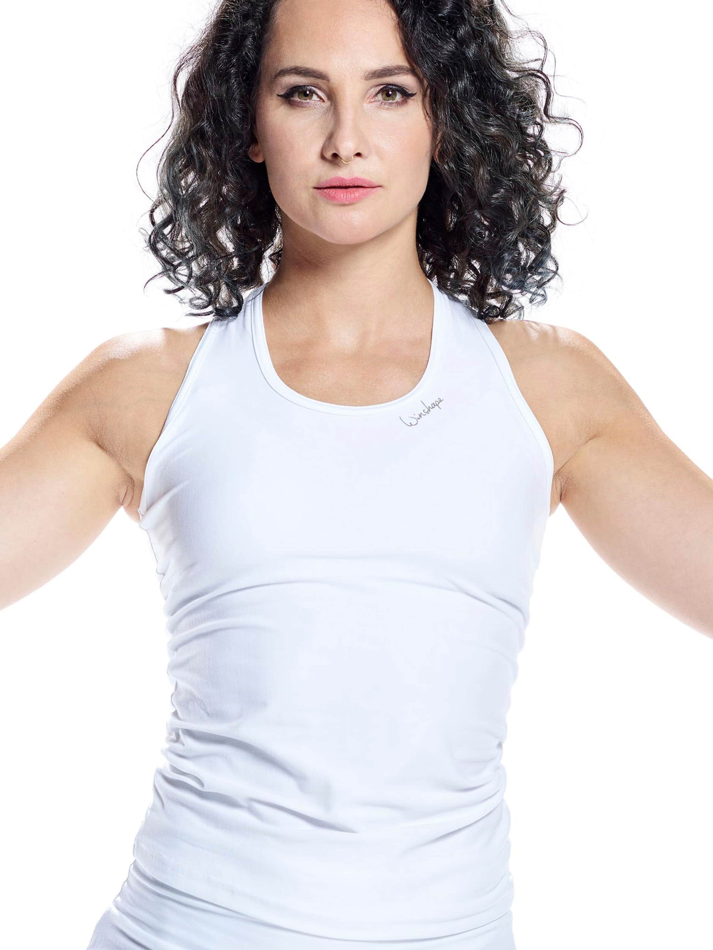 Sport top 'AET124LS' de la Winshape pe alb: față