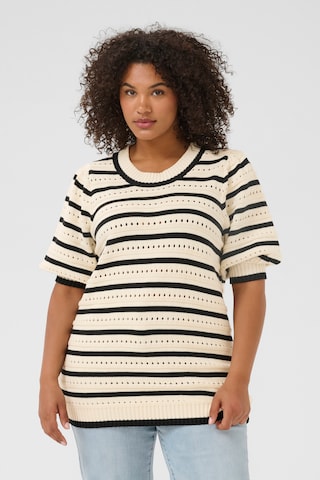 KAFFE CURVE Pullover 'Evalyn' in Beige: Vorderseite