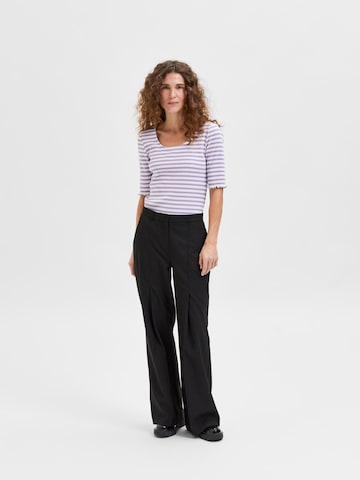 SELECTED FEMME Flared Pleated Pants in Black