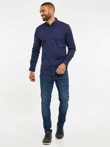 Threadbare Regular fit Zakelijk overhemd 'Dapper' in Blauw