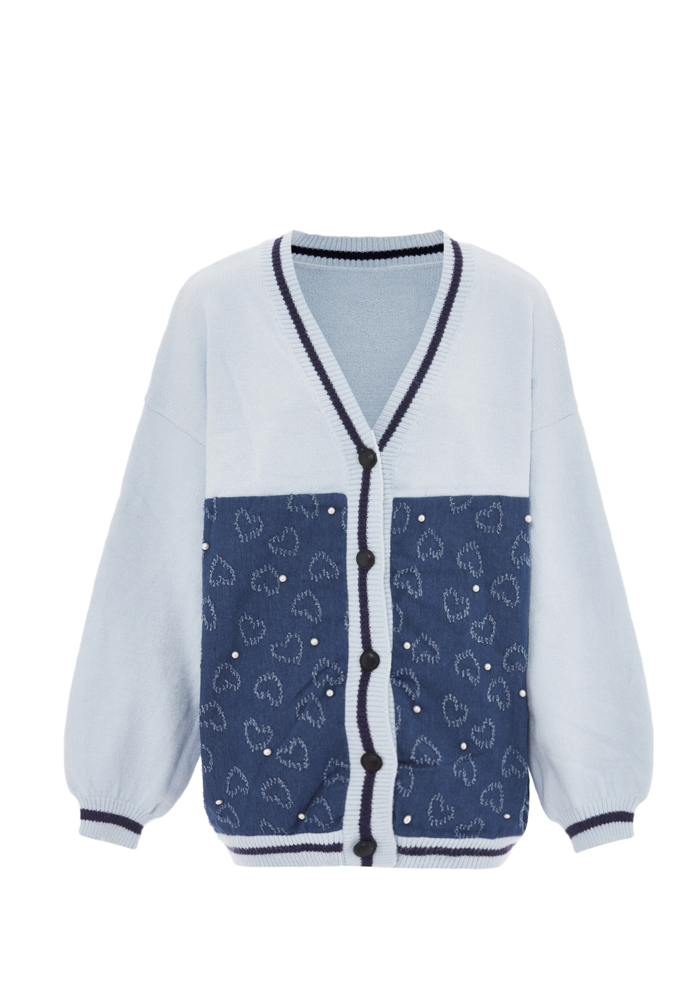 SANIKA Strickjacke in Blau: Vorderseite