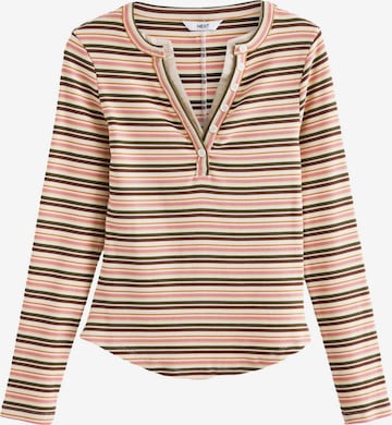 Next T-shirt i brun: framsida