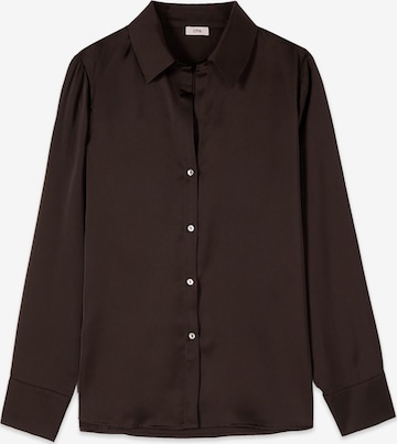 Camicia da donna di oltre in marrone: frontale