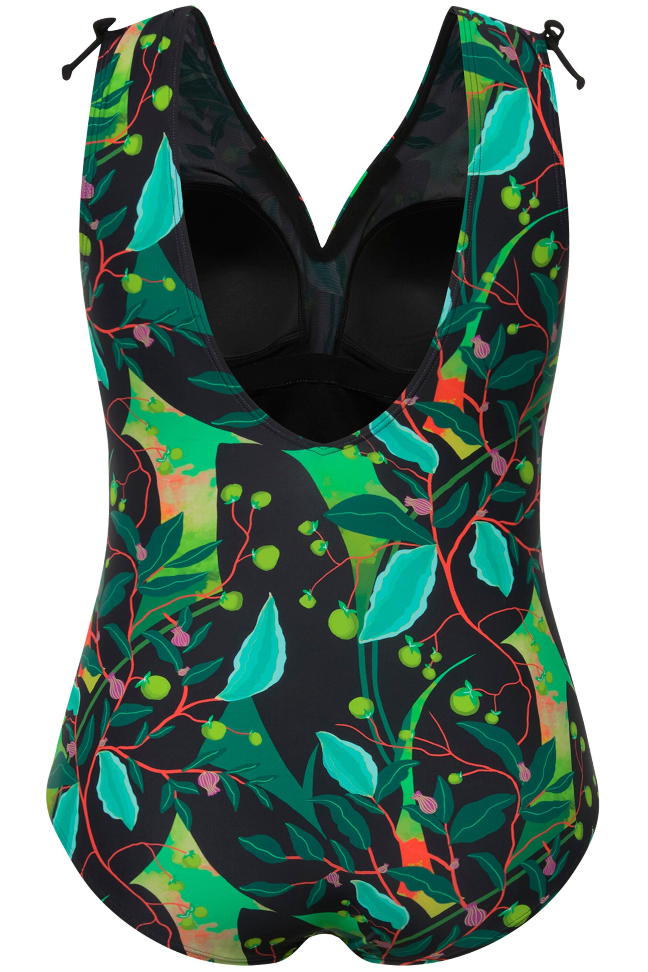 Ulla Popken Bustier Badeanzug in Grün