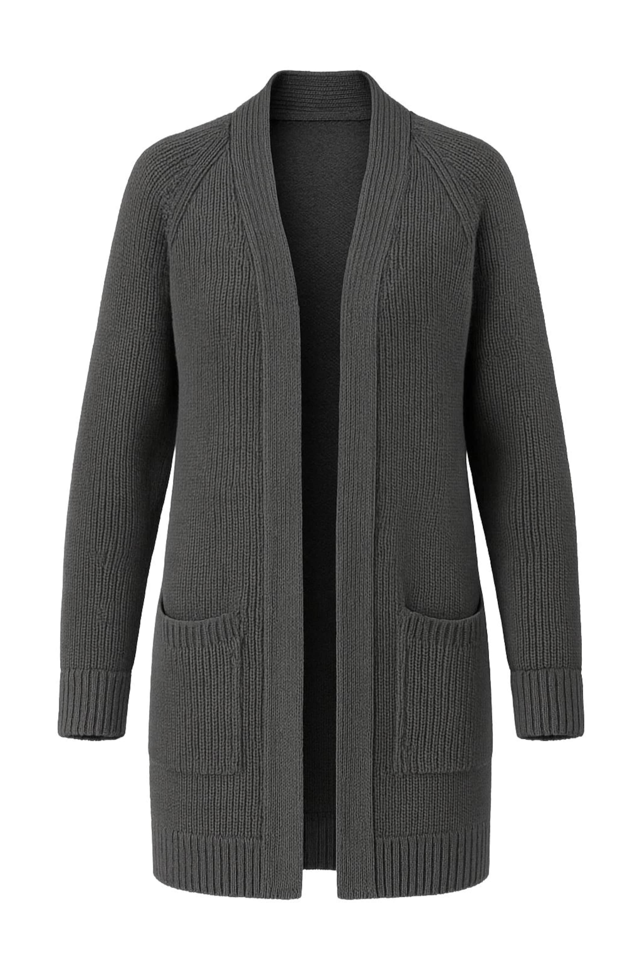 WOMAN VISION Gebreid vest in de kleur Donkergrijs, Productweergave