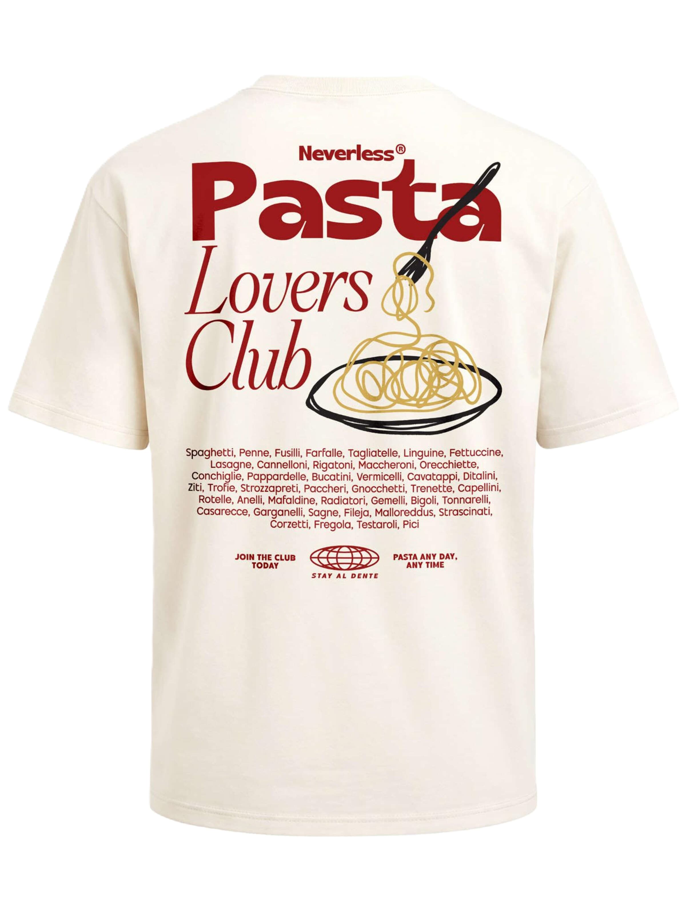 Neverless Shirt 'Pasta Lovers Club' in Beige