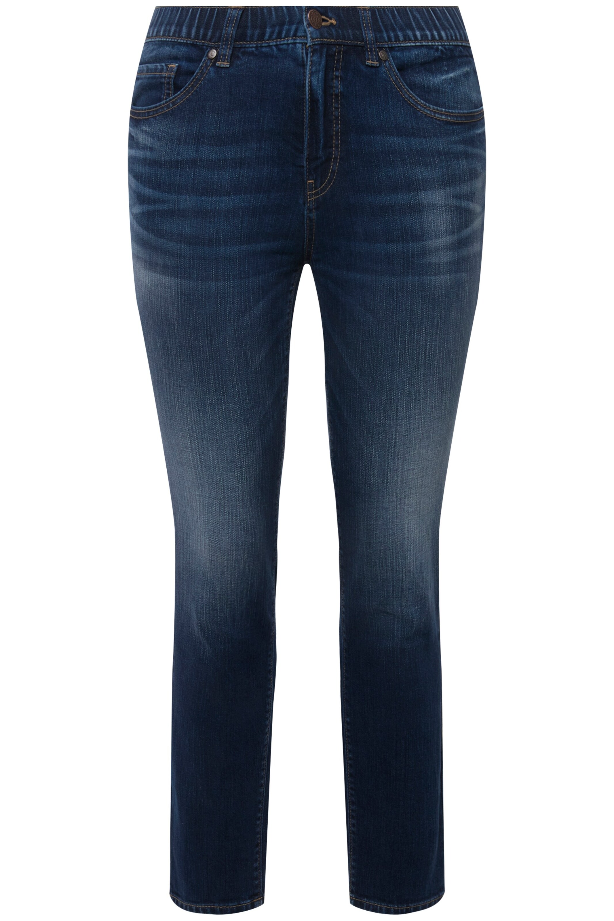 Ulla Popken Slimfit Jeans in Blauw: voorkant