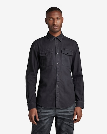 G-Star RAW Slim Fit Hemd in Schwarz: predná strana