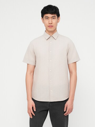 JACK & JONES Средняя посадка Рубашка 'JJEBREEZE' в Серый: спереди