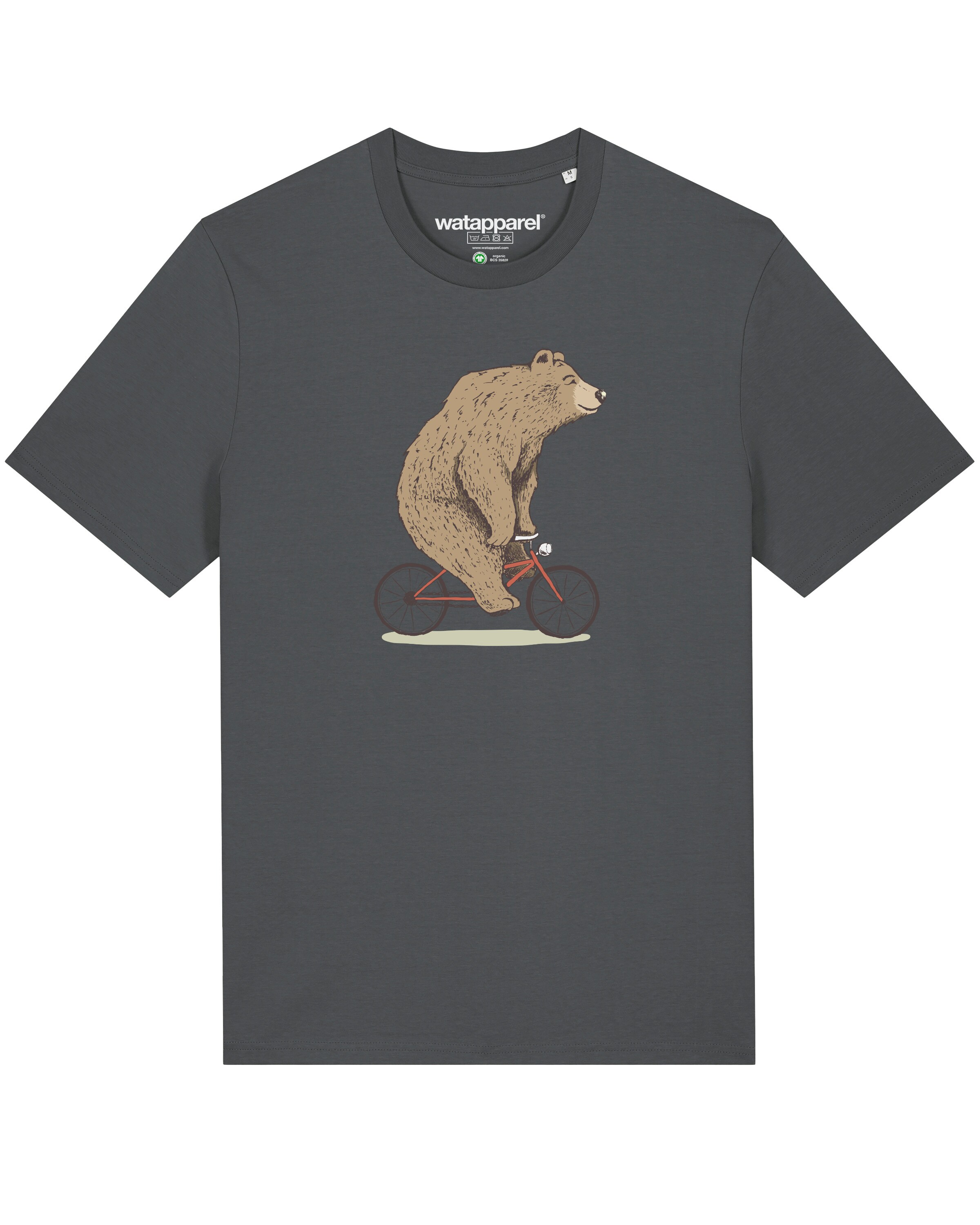 T-Shirt ' Fahrradbär ' Watapparel en gris : devant
