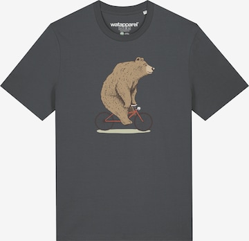 Watapparel T-Shirt ' Fahrradbär ' in Grau: Vorderseite