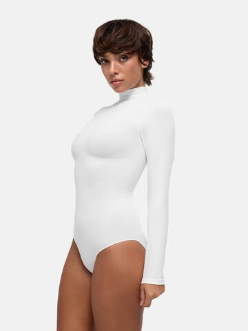 cfab Shaping bodysuit 'Clean Longsleeve Turtleneck Sculpting Bodysuit with Slip' in White
