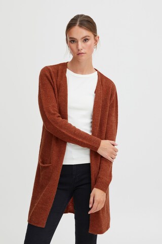 PULZ Jeans Knit Cardigan 'ASTRID' in Red: front