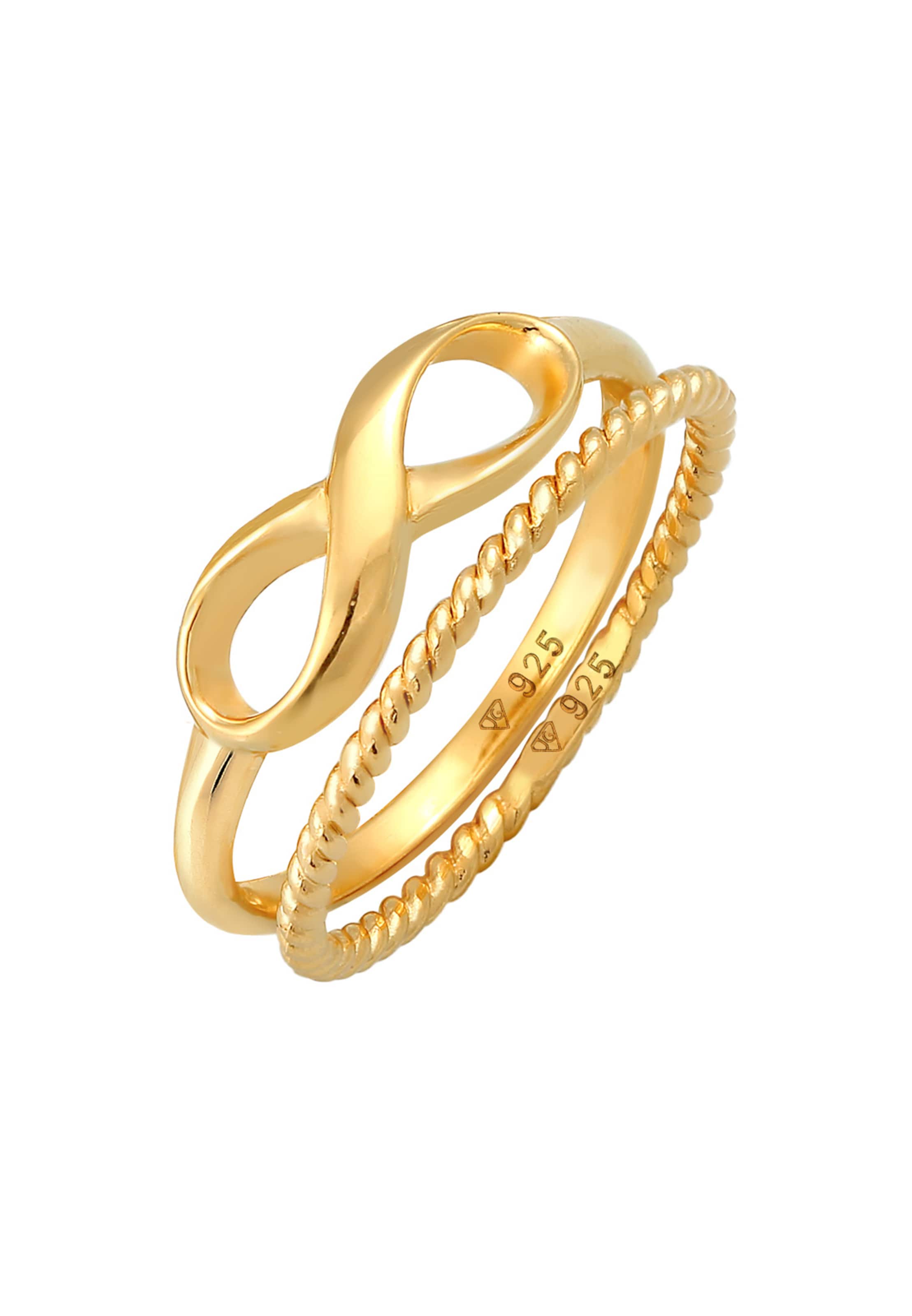 Frauen Schmuck ELLI Ring Infinity, Twisted in Gold - WY00862