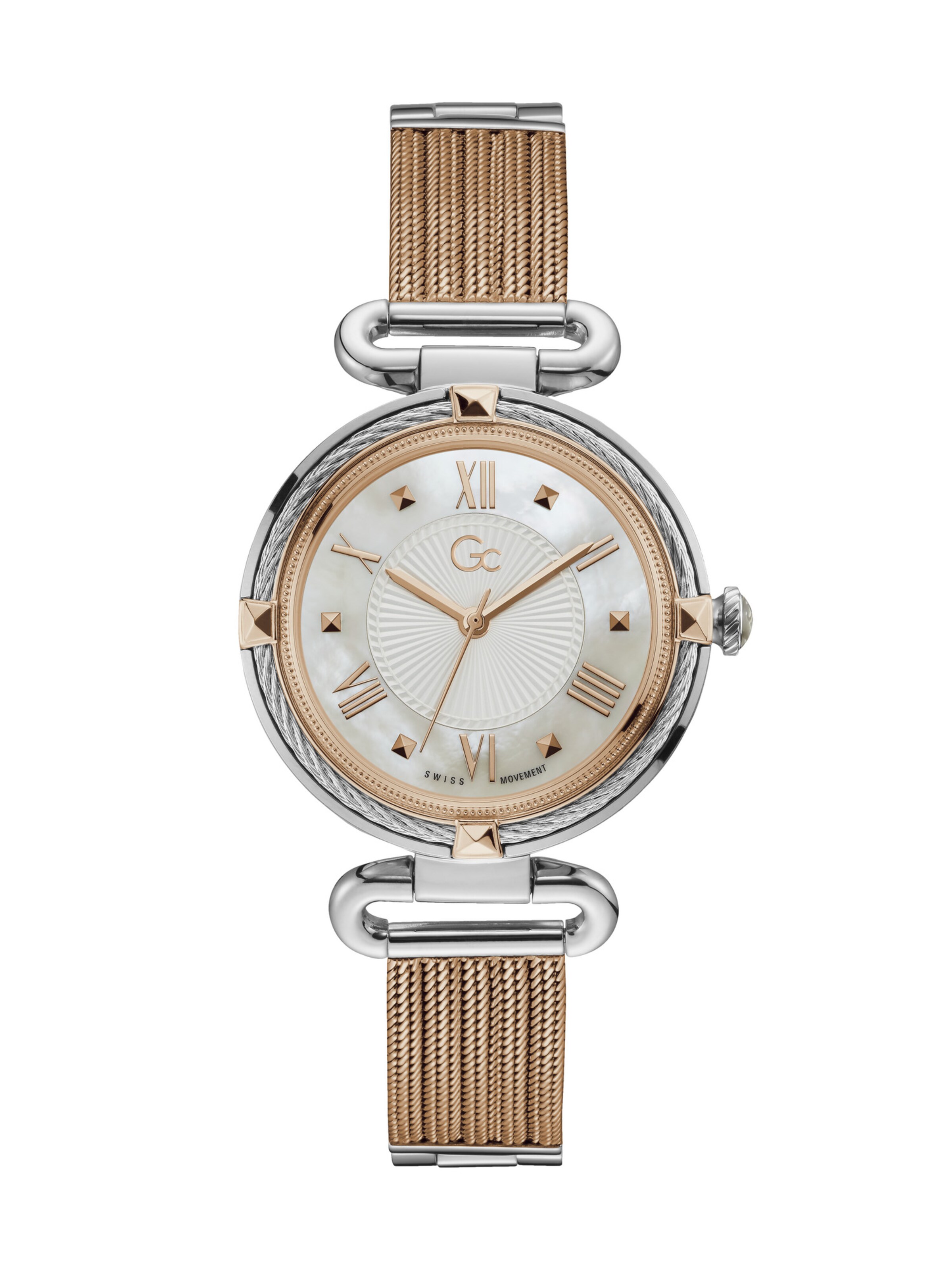 Montre à affichage analogique 'CableChic' Gc en or : devant