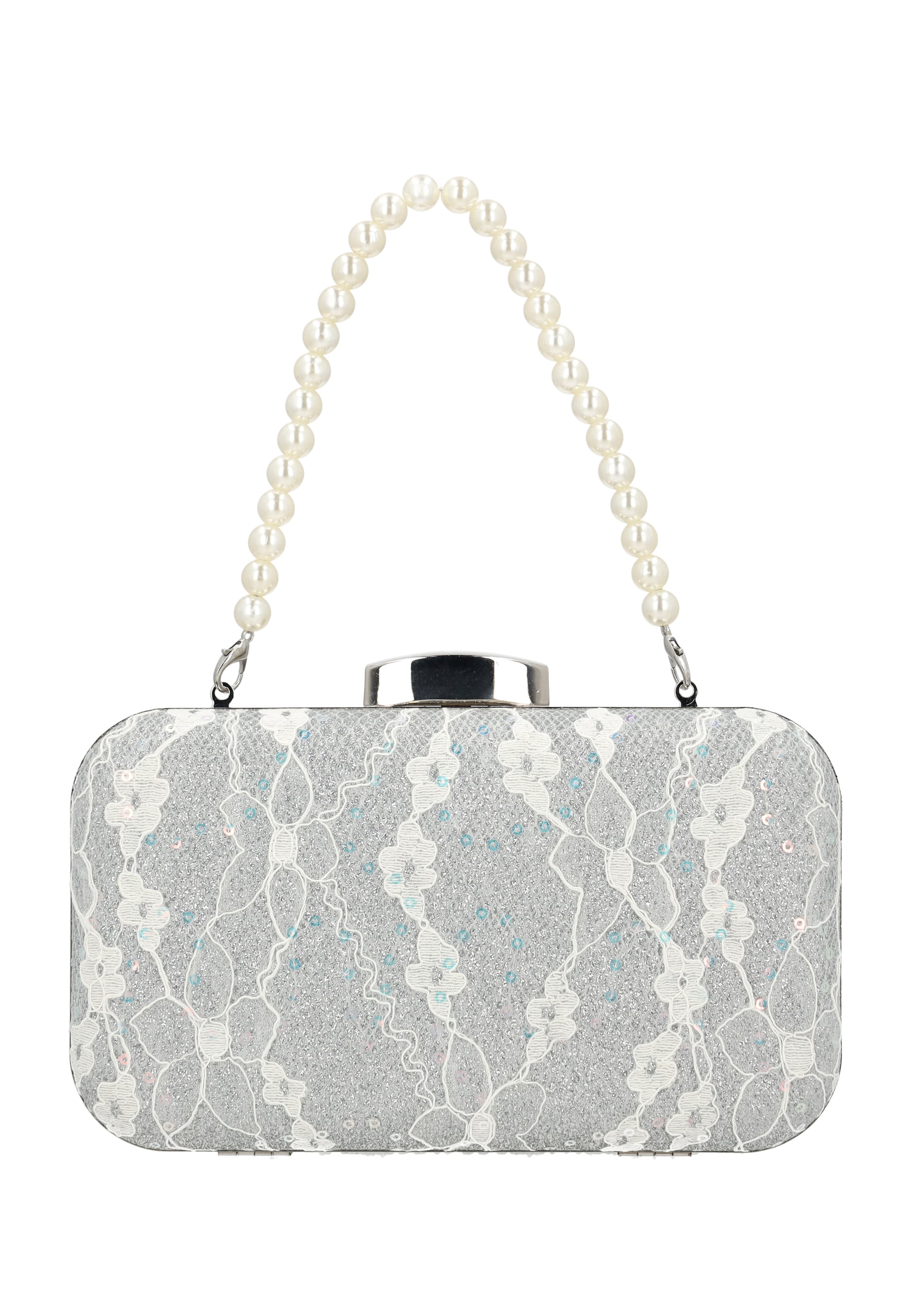 faina Clutch in Silber: Vorderseite
