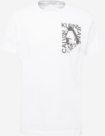 T-Shirt Calvin Klein Jeans en blanc : devant