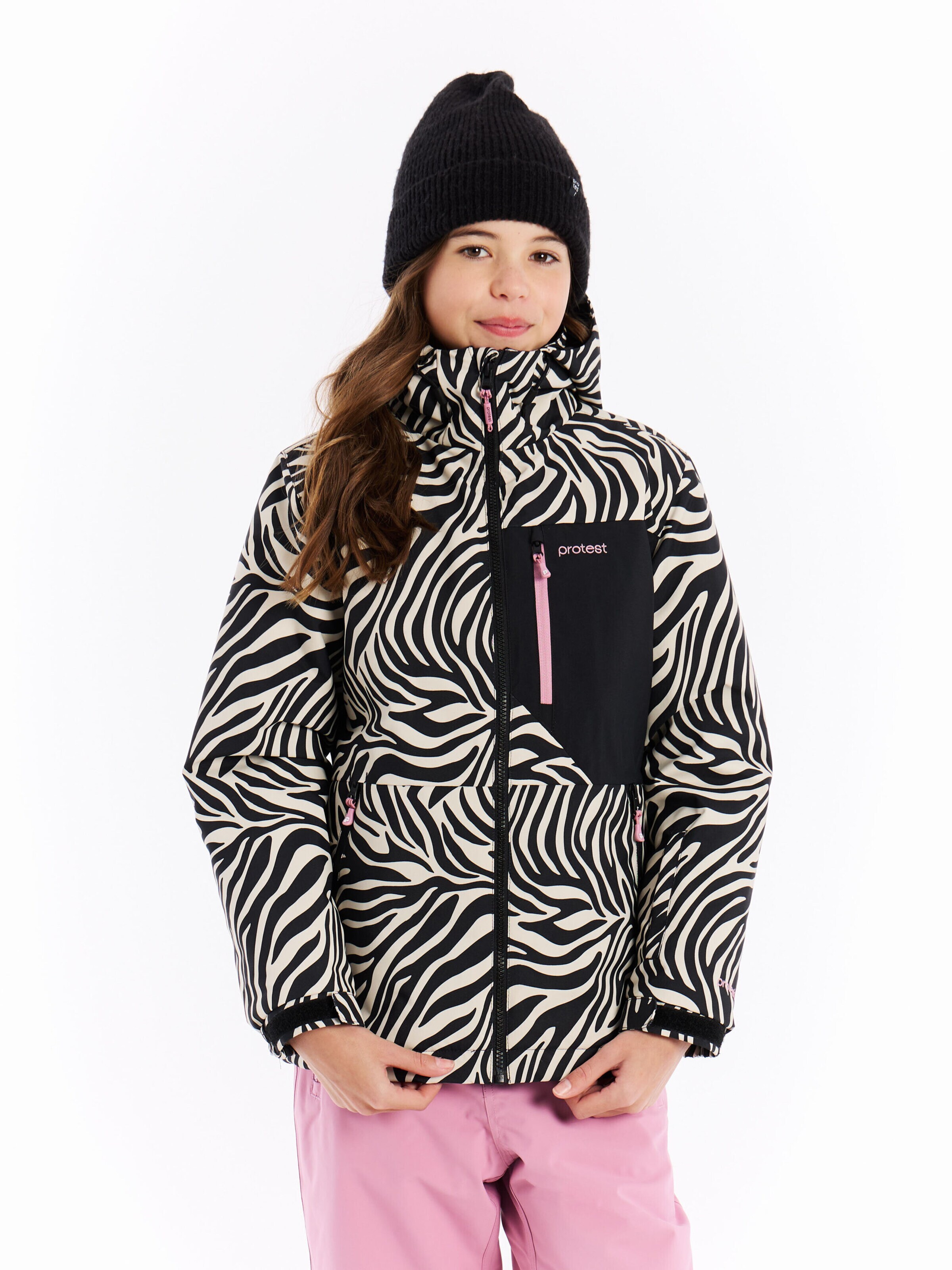 PROTEST Sportjacke 'PRTMinx JR'‌‌‌‌‌‌‌‌‌‌ in Schwarz: Vorderseite