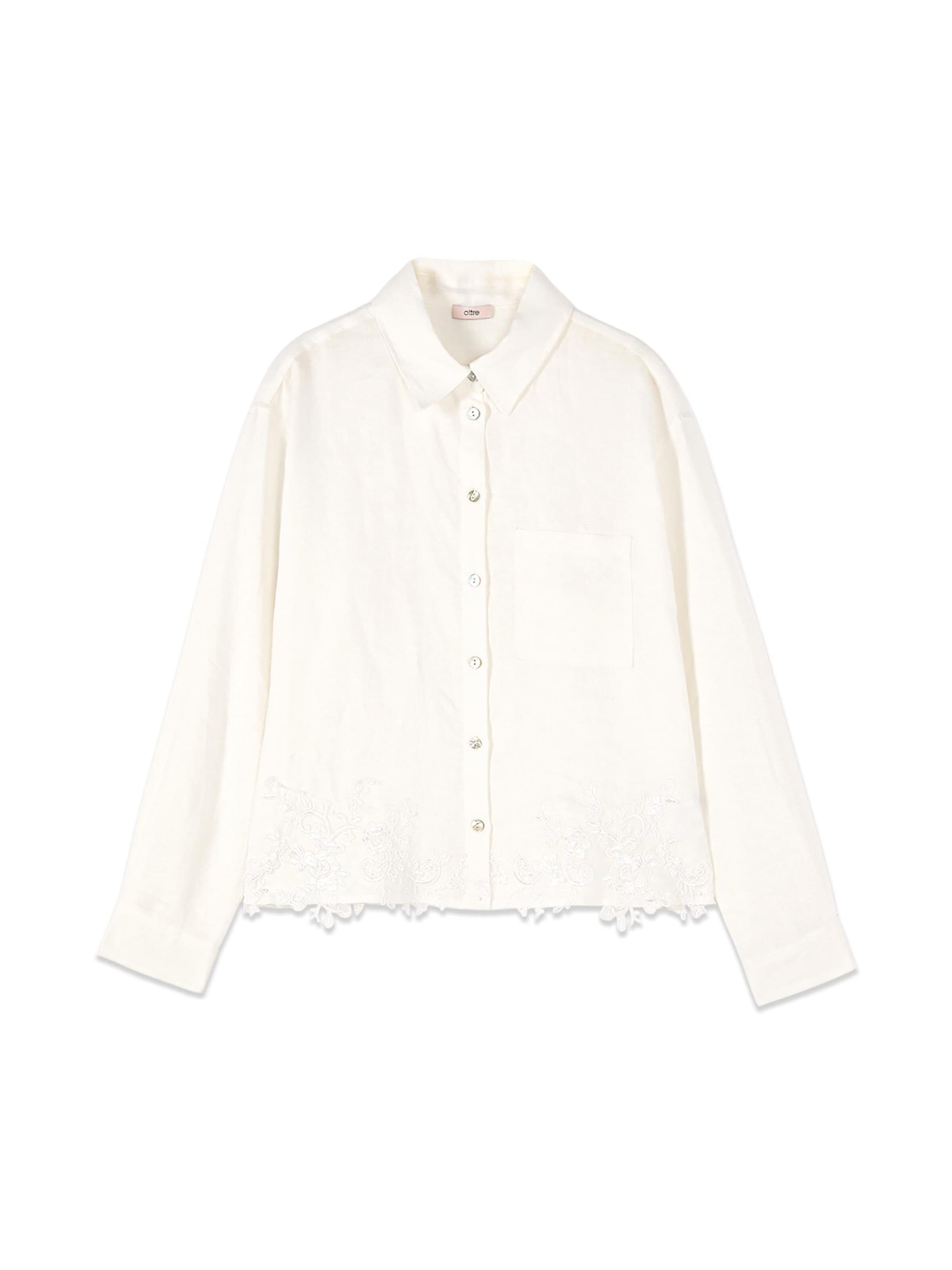 Camicia da donna di oltre in bianco: frontale
