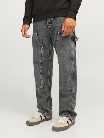 JACK & JONES Loosefit Jeans 'JJIEDDIE JJPAINTER' in Zwart: voorkant