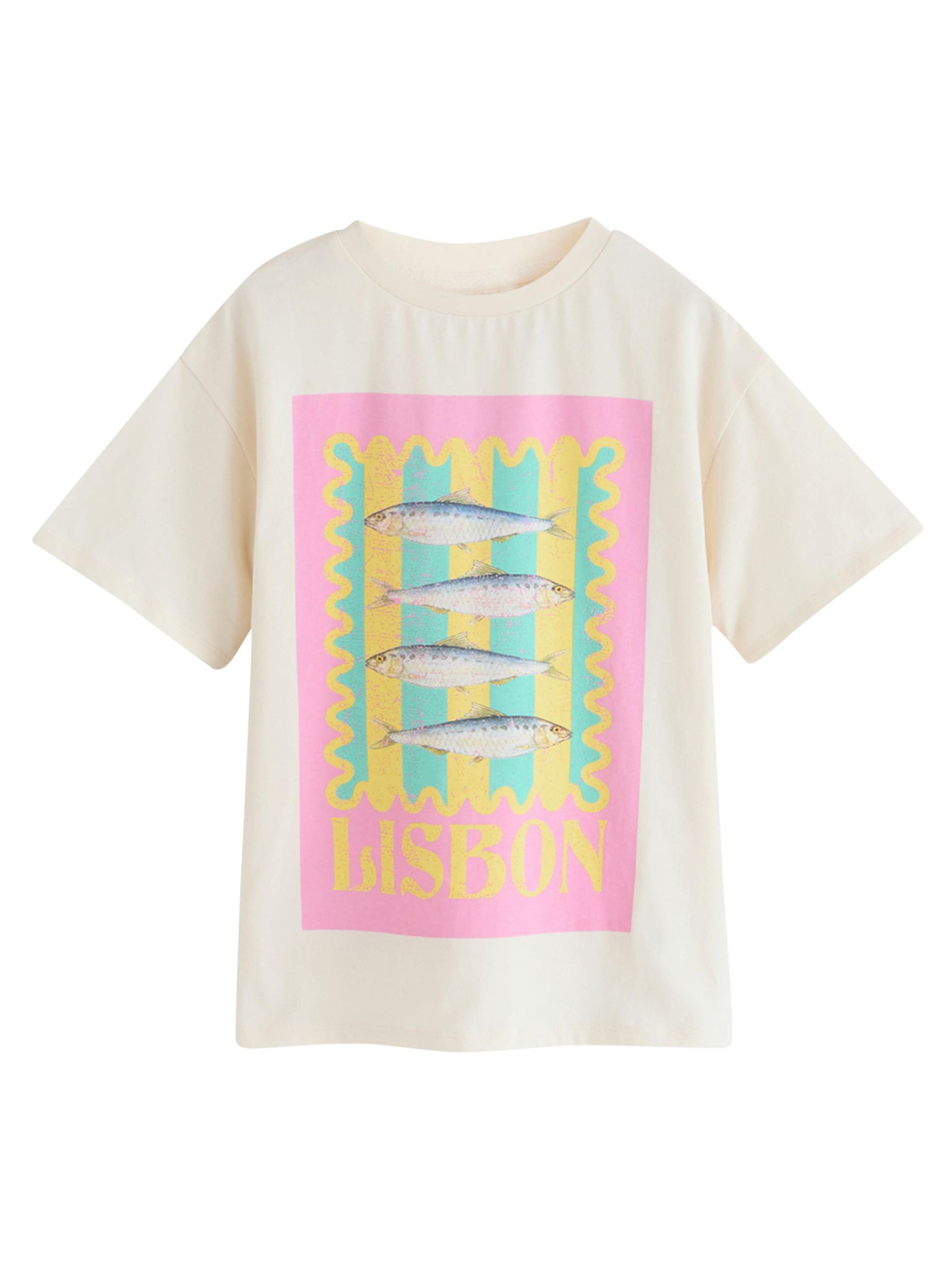 Next T-shirt i gul: framsida