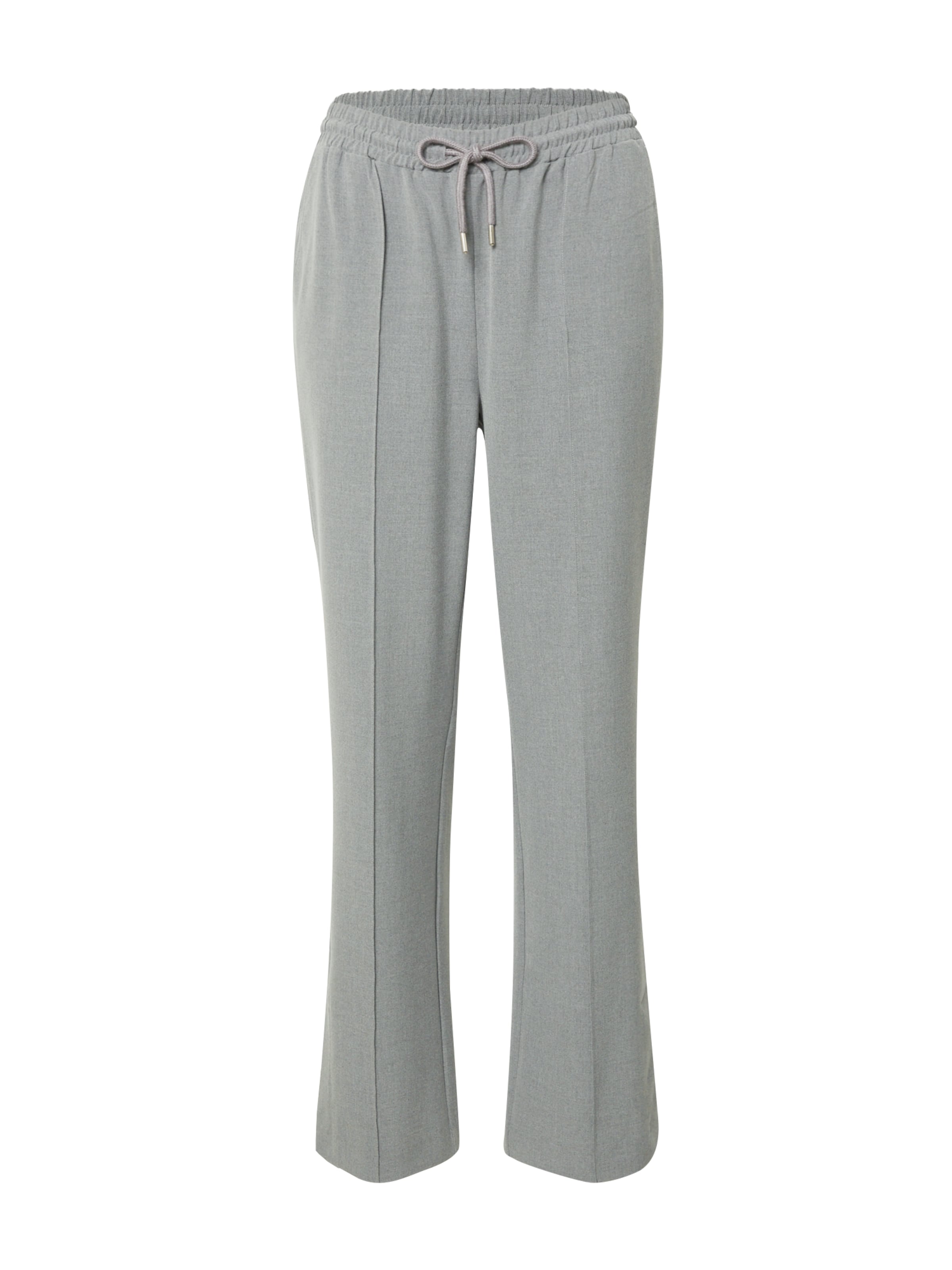Regular Pantalon à plis 'Rumi' Gina Tricot en gris : devant