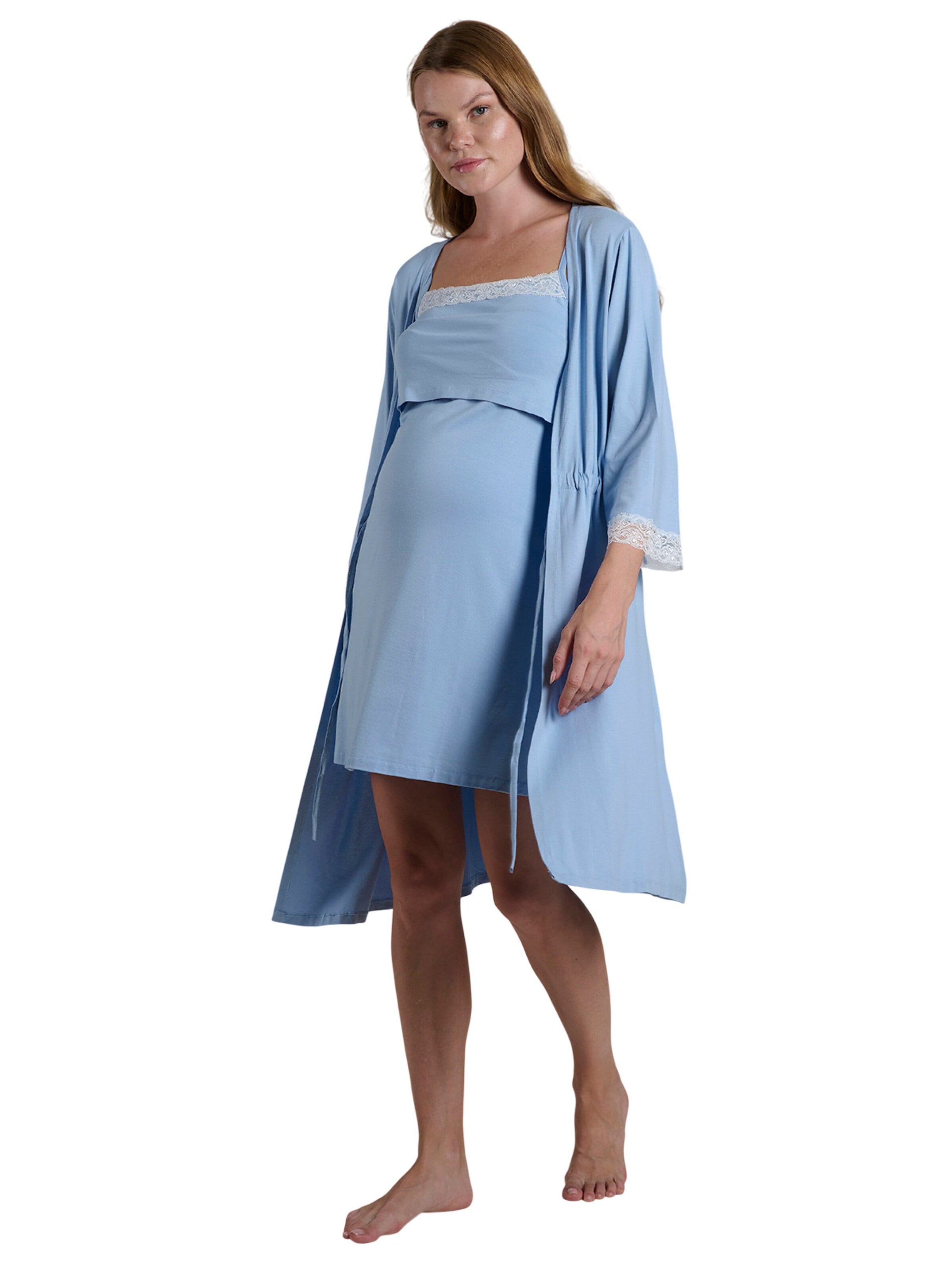 LYN MAMA Nightgown in Blue: front