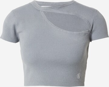Calvin Klein Jeans Пуловер в сиво: отпред