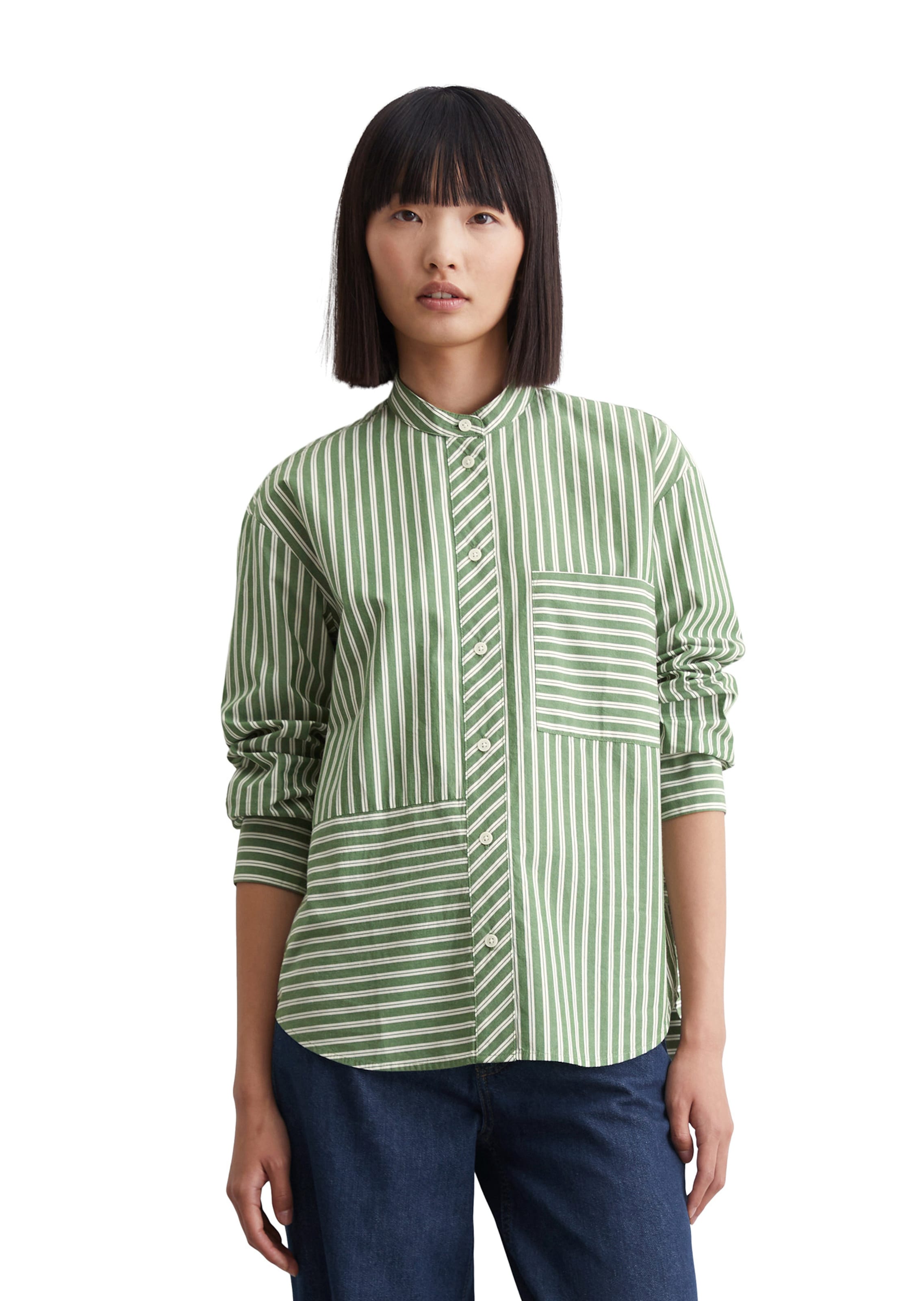 Marc O'Polo DENIM Blouse in Groen: voorkant