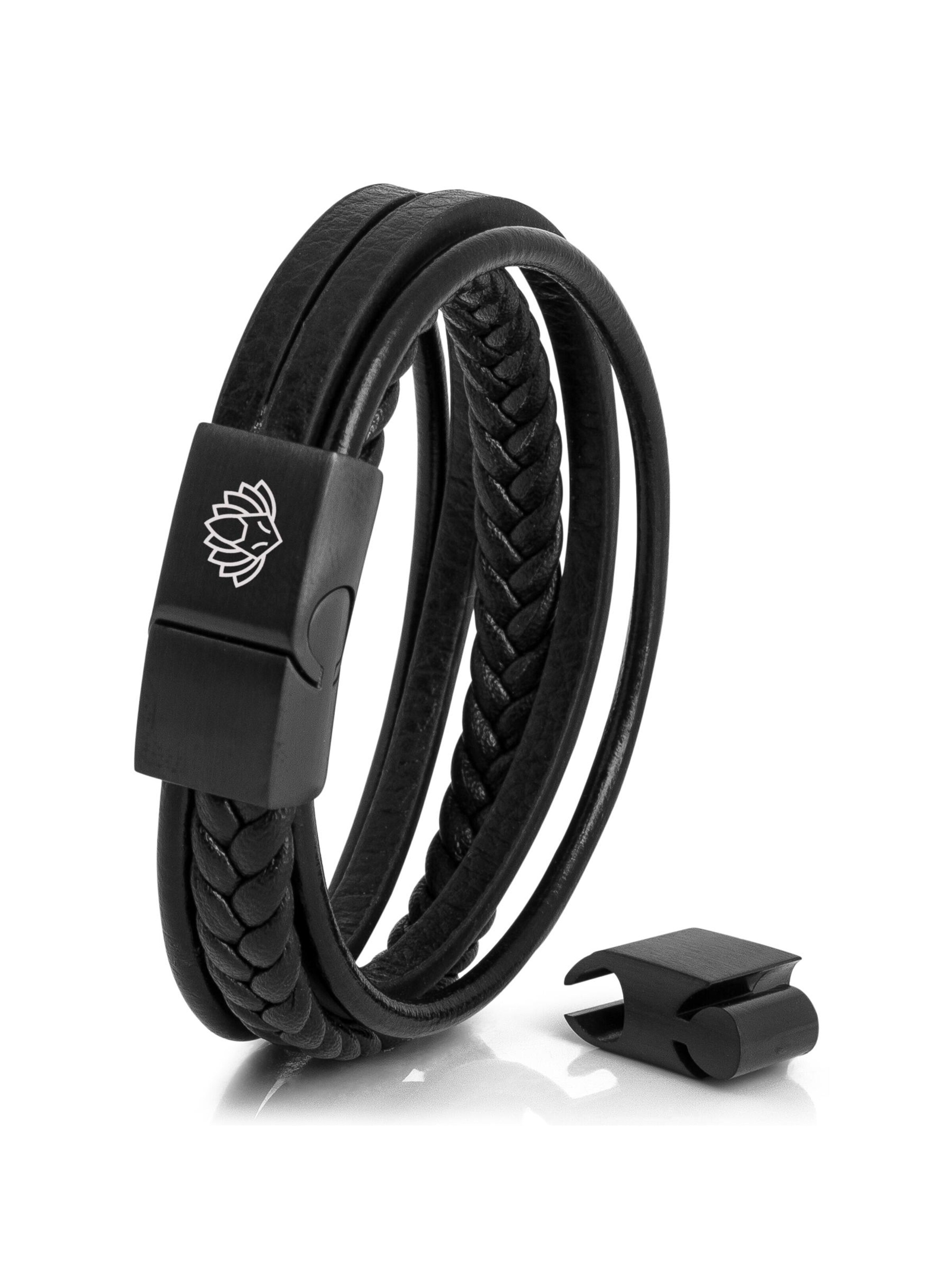 Akitsune Armband 'Pax'‌‌‌‌‌‌‌ in Schwarz: Vorderseite