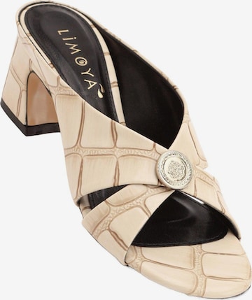 Limoya Mules 'Dinara' in Beige: front
