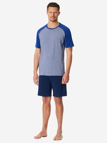 SCHIESSER Pyjama kort in Blauw: voorkant