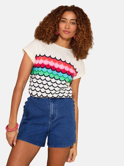 Marškinėliai iš love & roses, spalva – dramblio kaulo / nefrito spalva / rožinė / juoda, Prekių apžvalga