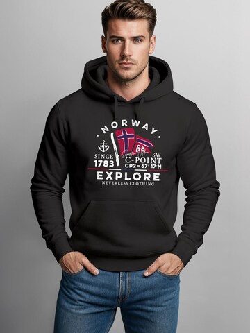 Neverless Sweatshirt 'Norway Explore' in Black